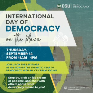 Celebrate International Democracy Day on Sept 14 on the Plaza with ice cream and popsicles