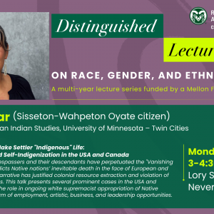 Distinguished Lecture Series with Dr. Kim TallBear on March 30, 2026.