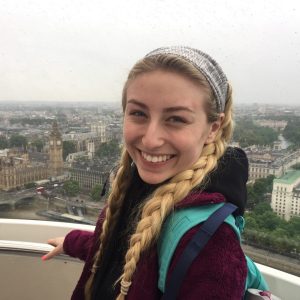 Sydney Fleischman smiling on the London Eye attraction