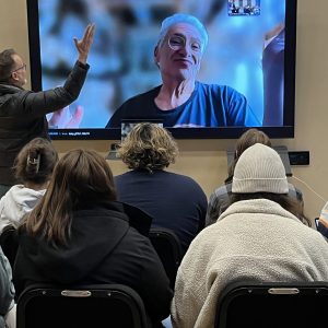 Harvey Fierstein on Zoom meeting