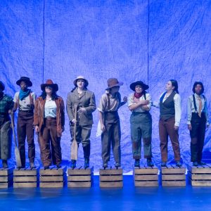 CSU Theatre students performing the play, Men on Boats